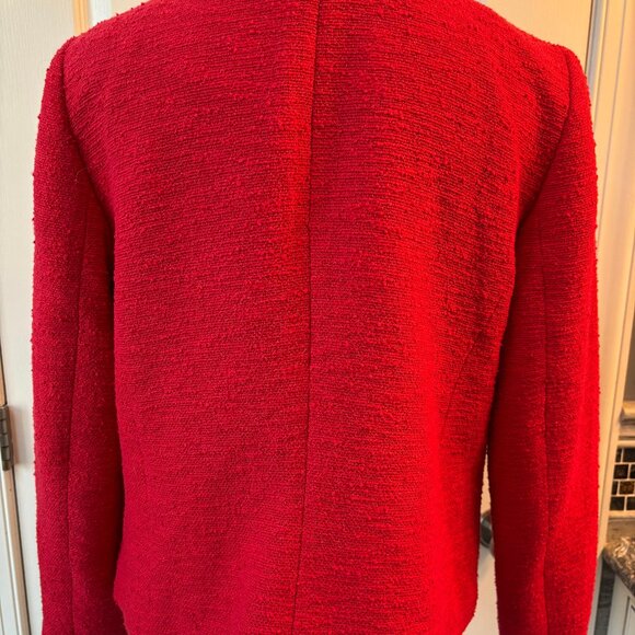 Talbots Tipped Tweed Red Women's Jacket with Blue and White Trim Size Women’s 10 - Picture 3 of 11